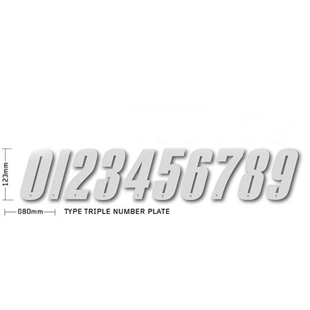 Numero 4 per tabella a tre numeri (x3) BIANCO