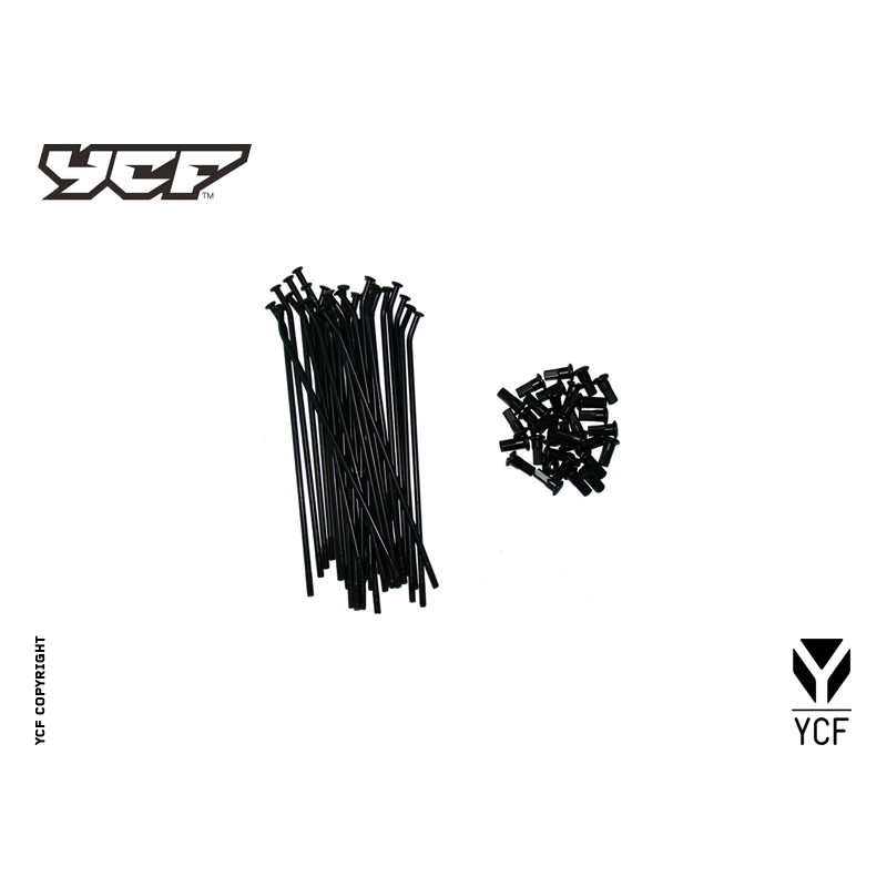 kit raggi 14 pollici anteriore lunghezza 147mm 32pezzi - NERO | ruo...