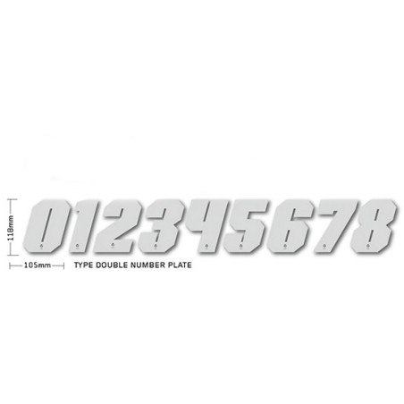 Numero 8 per tabella a due numero (x3) BIANCO