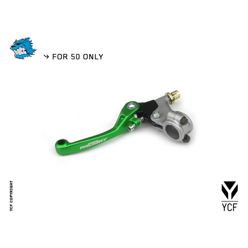 Leva freno posteriore  YCF50A in cnc . Verde | ricambio YCF freni p...