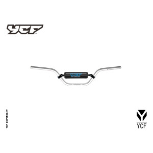 Manubrio basso in alluminio ,  black pad,"LOW" shape, SILVER L-740m...