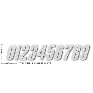 Numero 4 per tabella a tre numeri (x3) BIANCO | Numeri adesivi per...