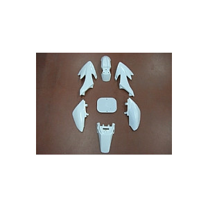 PLASTICHE PIT BIKE stile CRF colore bianco. Ricambio ufficiale Machine gun...