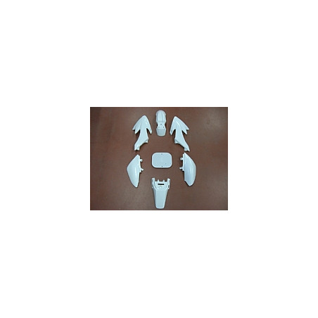 PLASTICHE PIT BIKE stile CRF colore bianco. Ricambio ufficiale Machine gun...