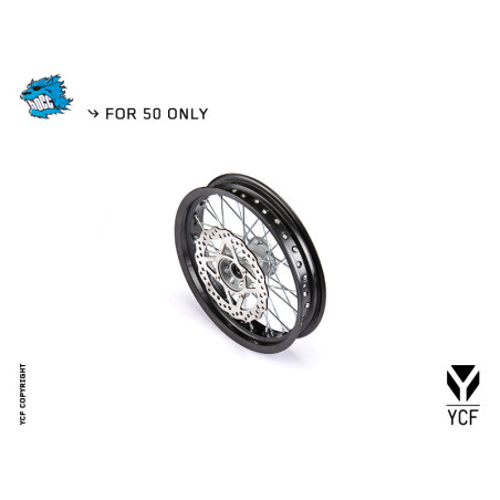 Ruota anteriore completa per YCF50A da 10 pollici, con disco freno, mozzo in fusione. No pneumatico.