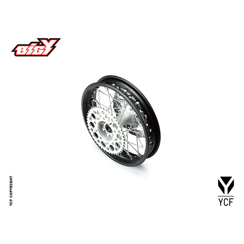 Ruota posteriore completa in acciaio 1.85x'14 (con disco e corona)