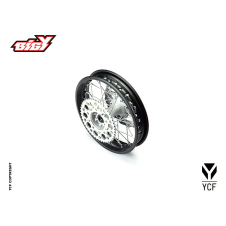 Ruota posteriore completa in acciaio 1.85x'14 (con disco e corona)