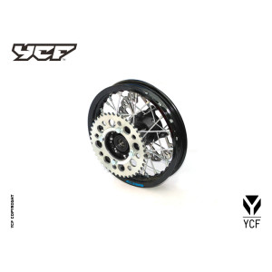 cerchio ALLUMINIO posteriore 1,40 x 10, con disco freno, mozzo cnc NERO, cerchio nero