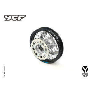 cerchio ALLUMINIO posteriore 1,40 x 10, con disco freno, mozzo cnc SILVER, cerchio nero