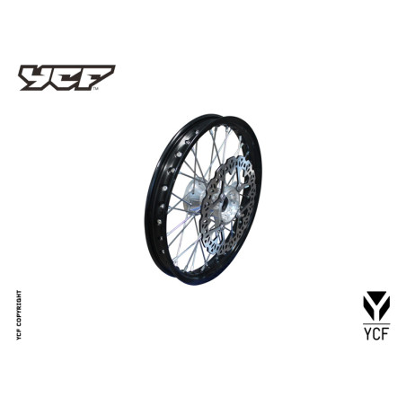 cerchio anteriore 1,4 x 14" in alluminio, mozzo CNC colore SILVER, compreso di disco freno