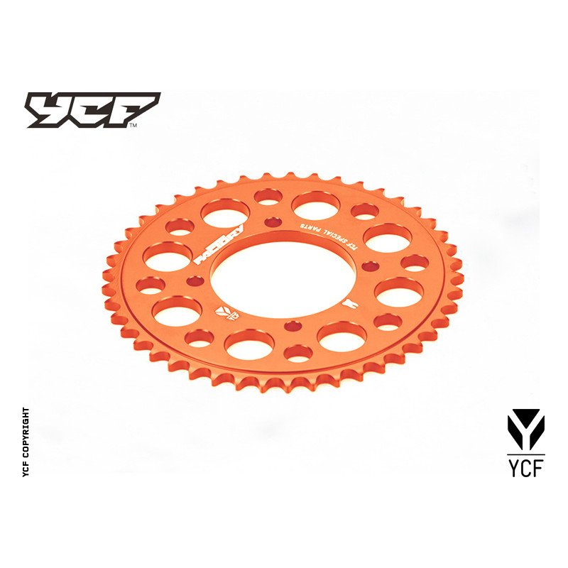 Corona in alluminio CNC 37 denti 420 anodizzata ARANCIONE