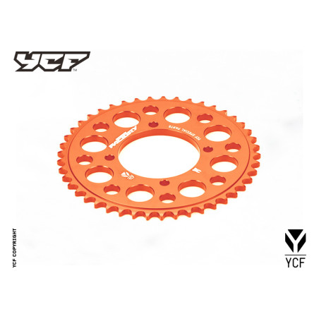 Corona in alluminio CNC 37 denti 420 anodizzata ARANCIONE