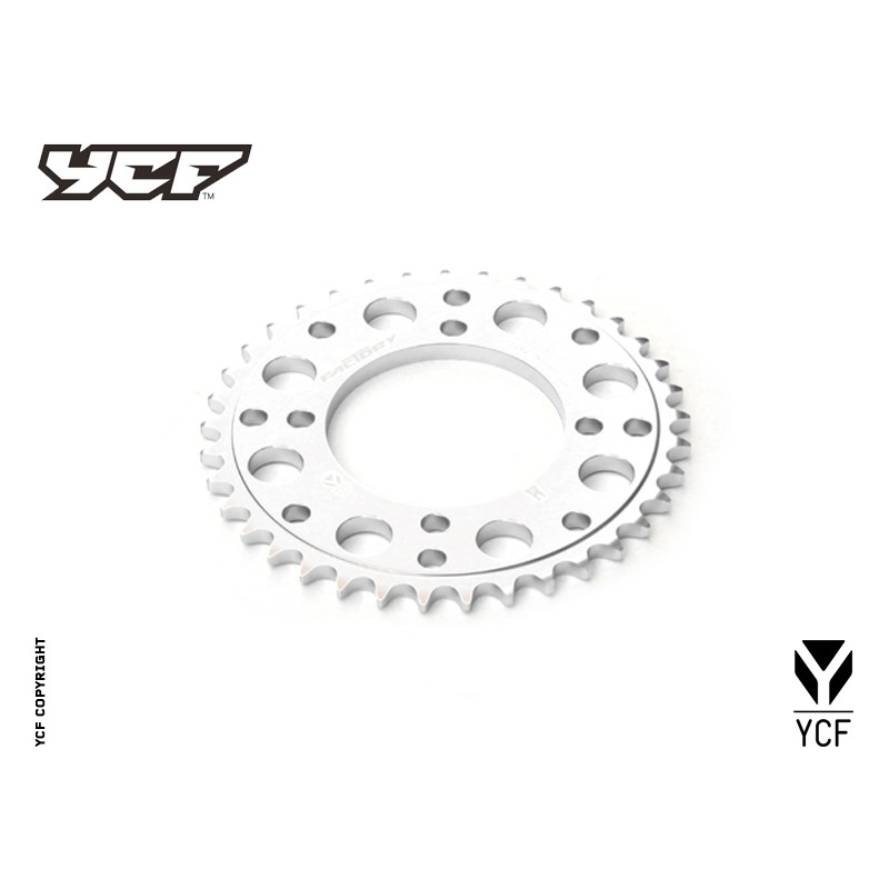 Corona in alluminio CNC 37 denti 420 anodizzata SILVER