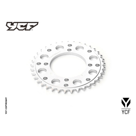 Corona in alluminio CNC 37 denti 420 anodizzata SILVER