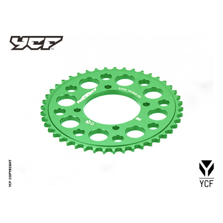 Corona in alluminio CNC 39 denti 420 anodizzata VERDE