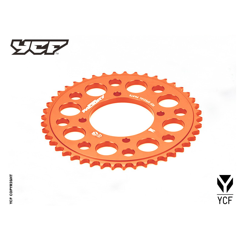 Corona in alluminio CNC 41 denti 420 anodizzata ARANCIONE