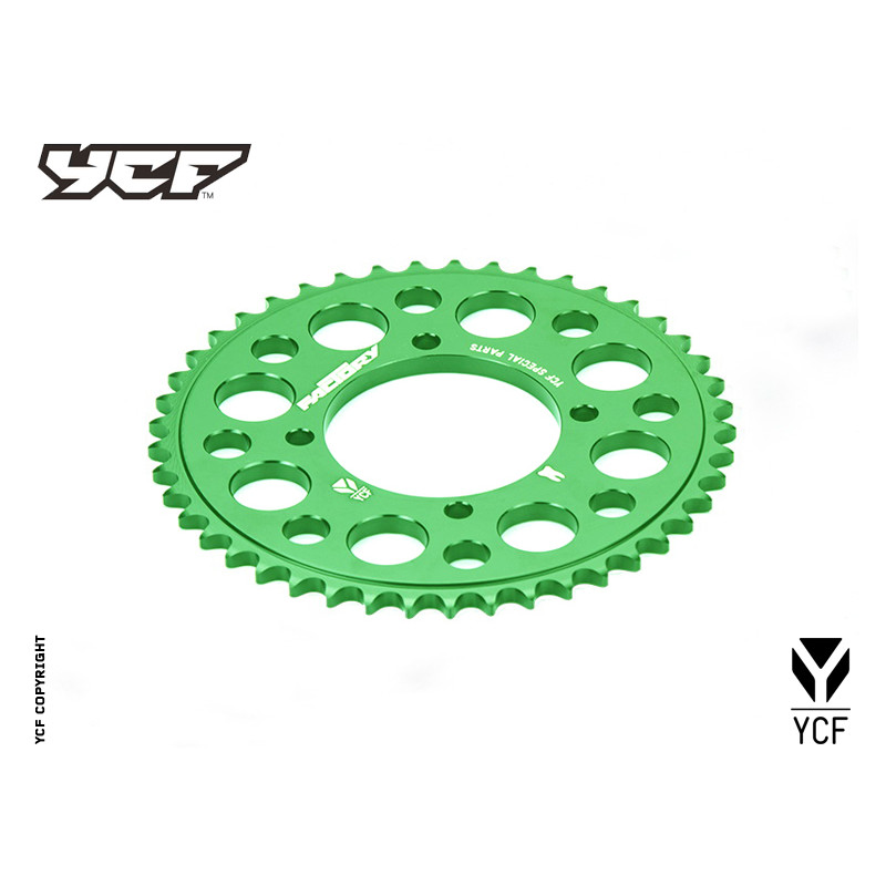 Corona in alluminio CNC 41 denti 420 anodizzata VERDE