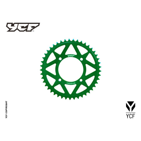 Corona in alluminio CNC 45 denti VERDE 2014