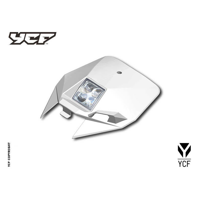 Tabella portanumero anteriore con faro YCF BIGY - BIANCA | plastich...