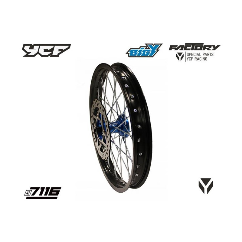 Cerchio anteriore in alluminio 17" con mozzo in CNC BLU compreso di disco freno - BIGY