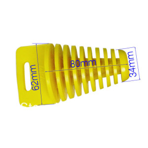 Tappo in materiale plastico per silenziatori,,
