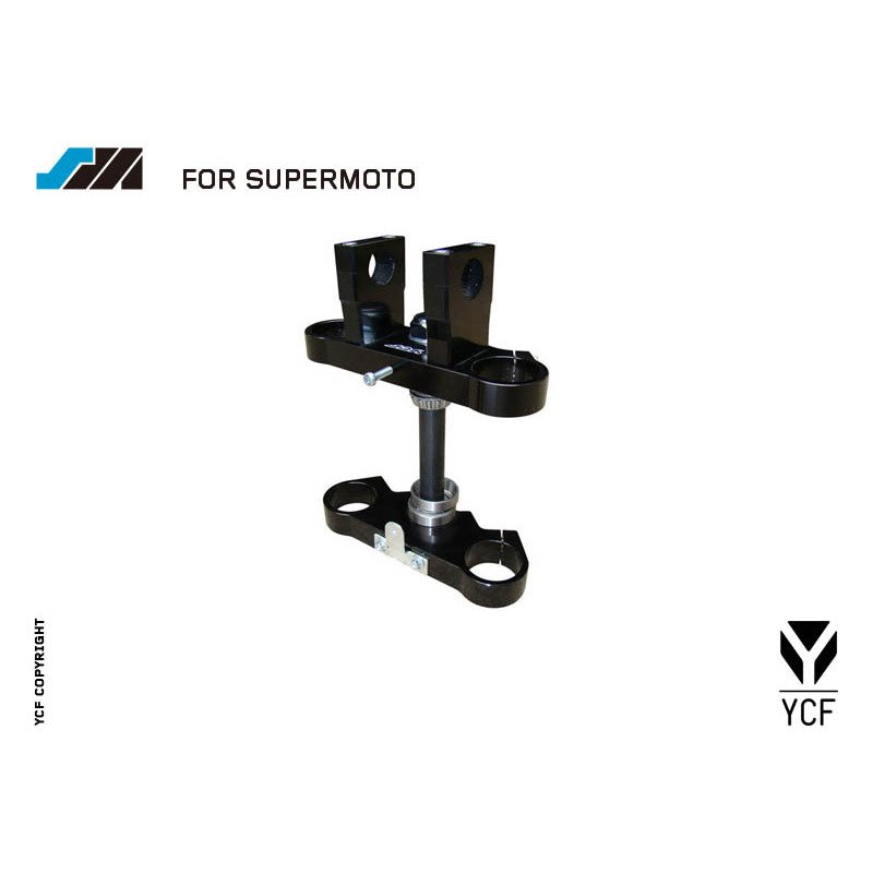 Tripla piastra completa 48/45, riser NON regolabili NERO | sospensi...