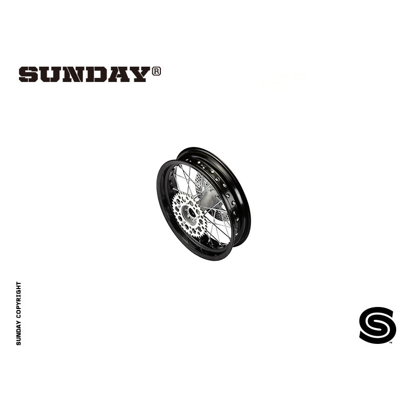 FLAT track Ruota posteriore completa in alluminio 3.00x'14 (con disco e corona)