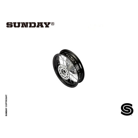 FLAT track Ruota posteriore completa in alluminio 3.00x'14 (con disco e corona)