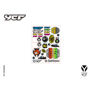 YCF ADESIVI PIT BIKE MISTI foglio A4 | Adesivi moto YCF