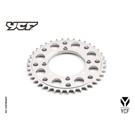 Corona in alluminio CNC 39 denti 420 anodizzata SILVER