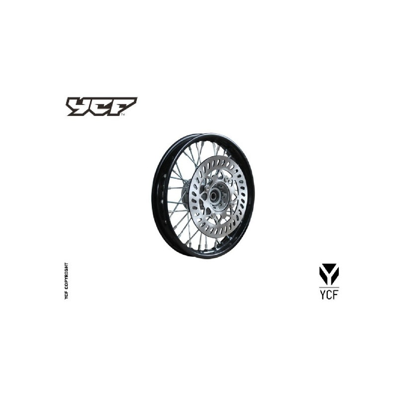 cerchio anteriore in acciaio 1,4 x 12”, colore nero, mozzo di fusio...