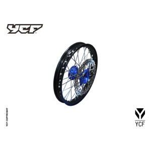 cerchio anteriore 1,4 x 14" in alluminio, mozzo CNC colore BLU, com...