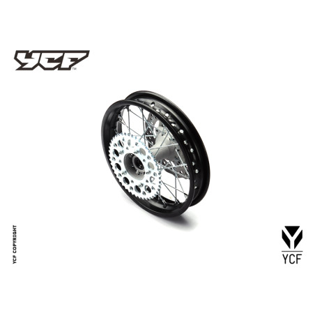 Ruota completa in acciaio posteriore 1.85×12' con disco e corona, raggi da 4 mm per L12521/S12521/S125SE21/P12521/P15021