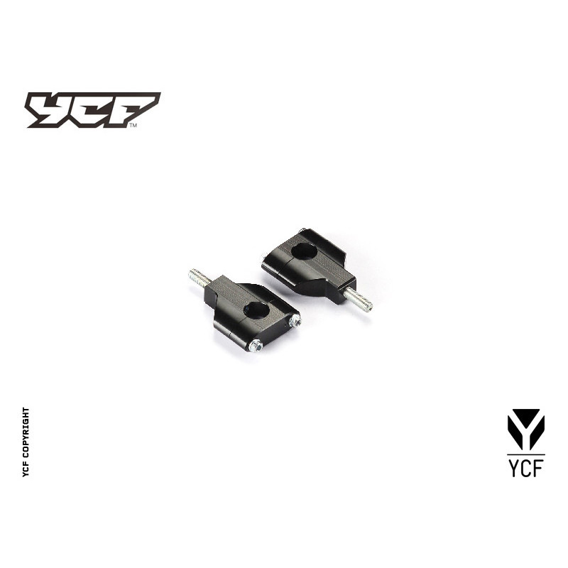 Supporti manubrio non regolabili - altezza 55mm per manubrio diam. 22mm - Per START 2020 NERO