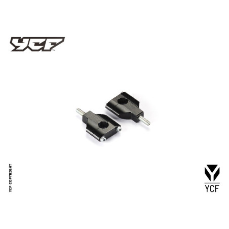 Supporti manubrio non regolabili - altezza 55mm per manubrio diam. 22mm - Per START 2020 NERO