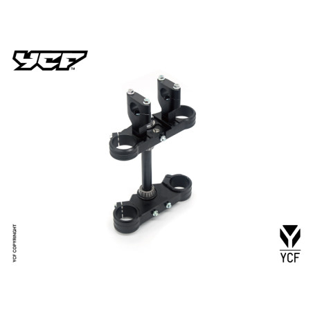 Tripla piastra completa 48/48, interasse 160mm riser regolabili NERO- 2021