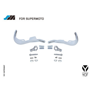 Coppia paramani BIANCO Supermoto7enduro (kit viti acciaio/alluminio...