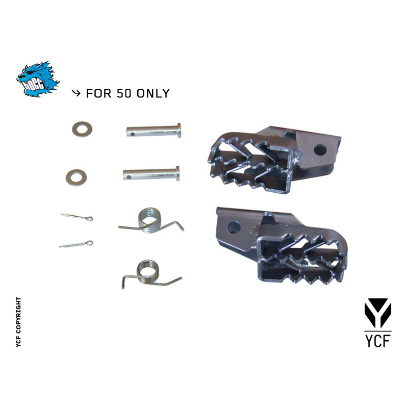 Coppia pedane in acciaio YCF50 | ricambio YCF telaio per pitbike YCF