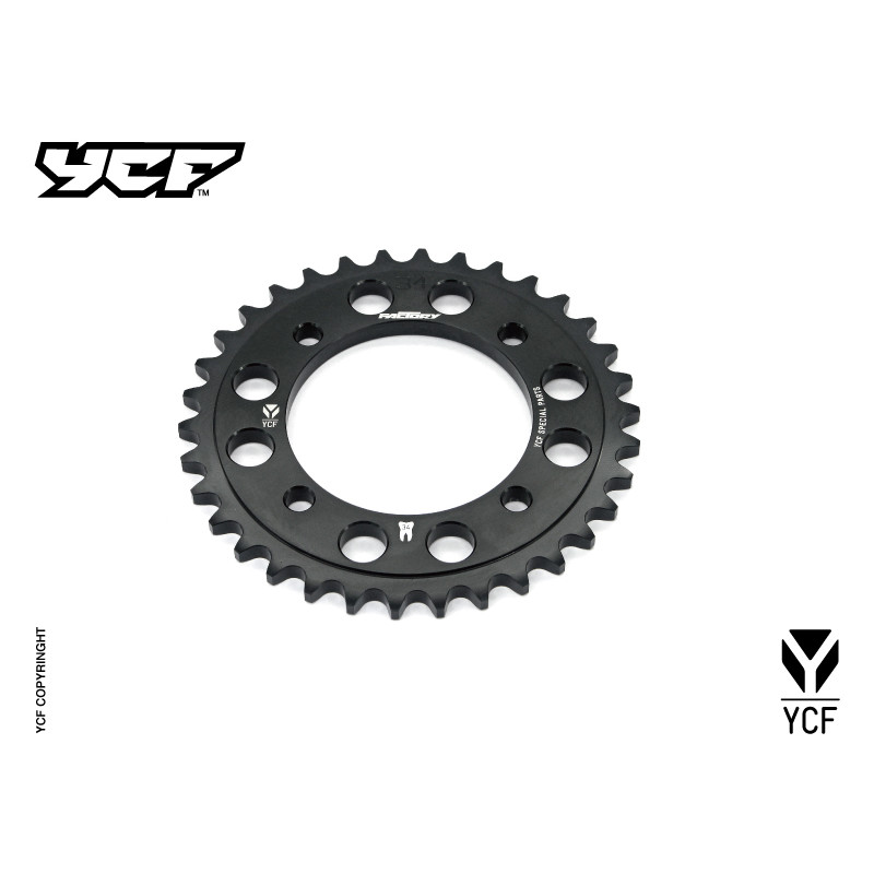 Corona in alluminio CNC 34 denti 420 anodizzata NERO | trasmissione...