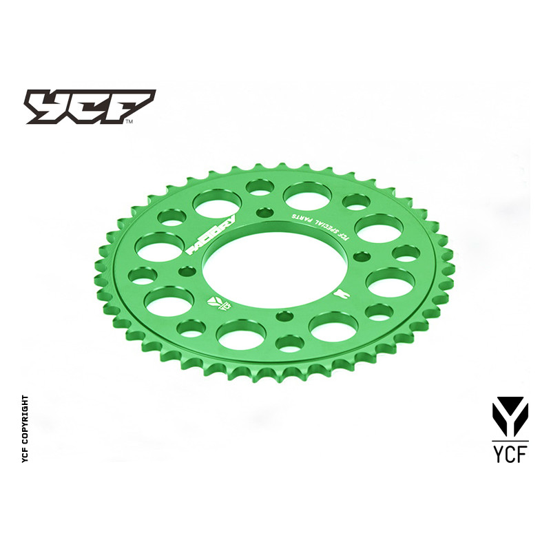 Corona in alluminio CNC 43 denti 420 anodizzata VERDE | trasmission...