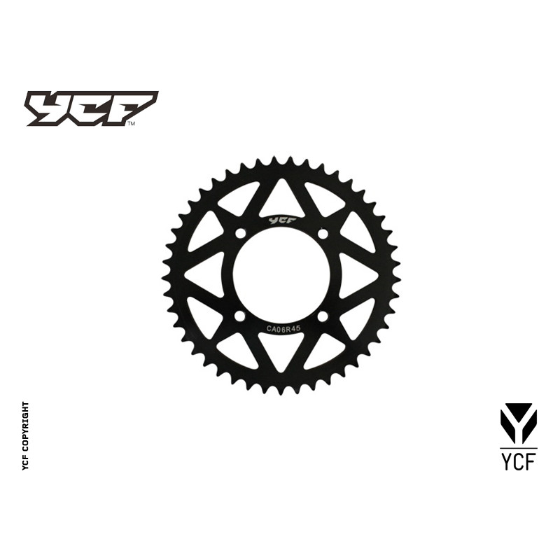 Corona in alluminio CNC 45 denti  NERO 2014 | trasmissione finale p...