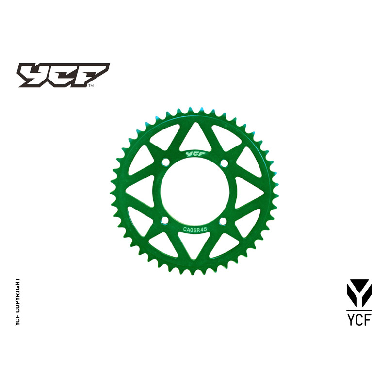 Corona in alluminio CNC 45 denti VERDE 2014 | trasmissione finale p...