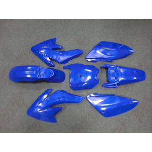 KIT PLASTICHE PIT BIKE COMPLETE B2/CRF70 COLORE BLU. COMPLETE DI TUTTO, GOMMINI PER MONTAGGIO