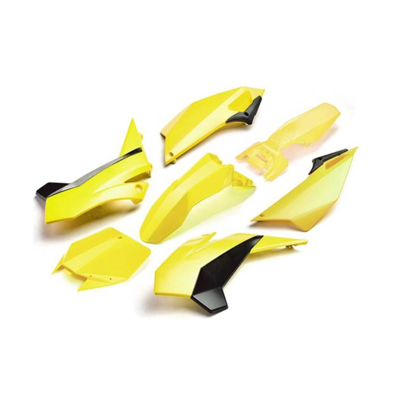 Kit PLASTICHE PIT BIKE complete YCF 2017 GIALLO (con convogliatori tipo lungo per modelli dal 2017)