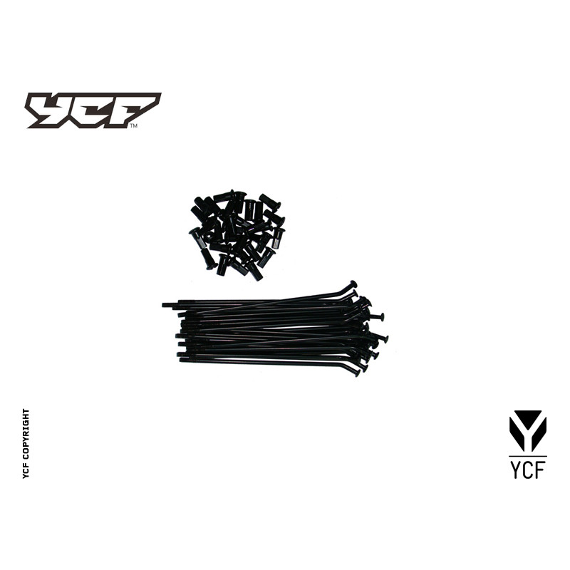 kit raggi 12 pollici posteriore lunghezza 125mm 32pezzi - NERO