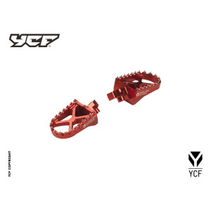 Kit pedane in alluminio - ARANCIONE | ricambio telaio per pitbike YCF