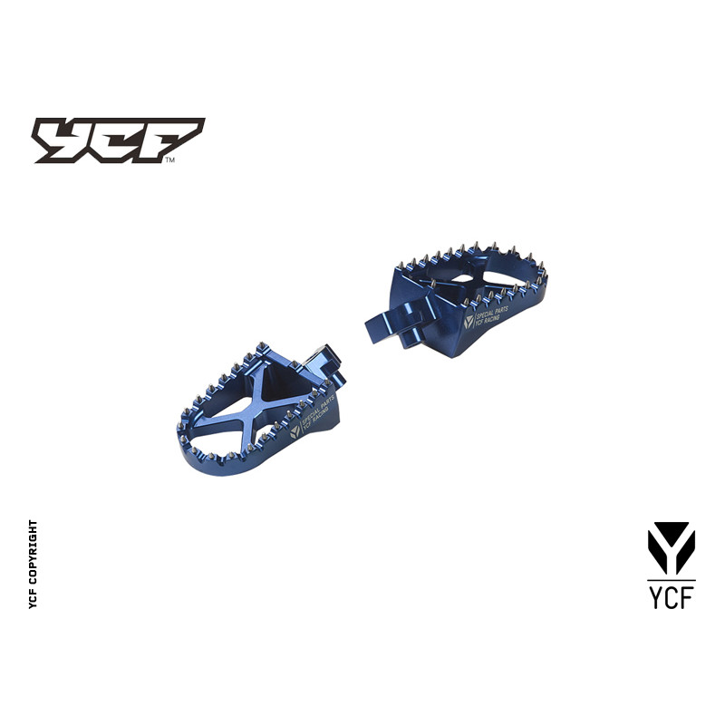 Kit pedane in alluminio - BLU | ricambio telaio per pitbike YCF