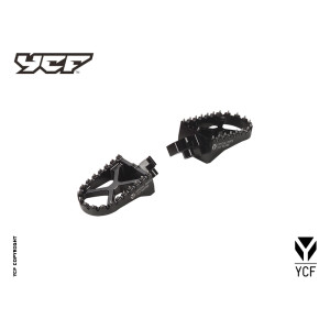 Kit pedane in alluminio - NERO | ricambio telaio per pitbike YCF