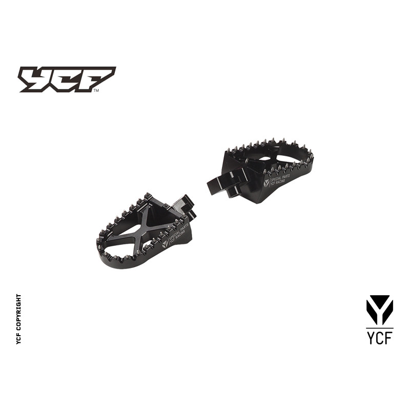 Kit pedane in alluminio - NERO | ricambio telaio per pitbike YCF