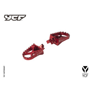 Kit pedane in alluminio - ROSSO | ricambio telaio per pitbike YCF